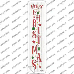 Merry Christmas Ornaments White Novelty Narrow Sticker Decal Small