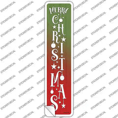 Merry Christmas Ornaments Red Novelty Narrow Sticker Decal Small