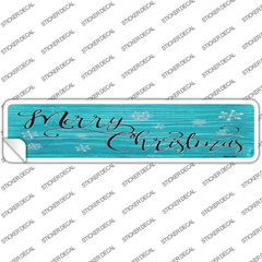 Merry Christmas Blue Novelty Narrow Sticker Decal Small