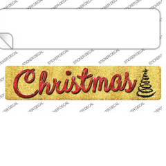 Christmas With Tree Novelty Narrow Sticker Decal Small