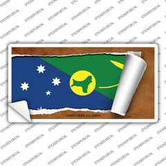 Christmas Islands Flag Scroll Novelty Sticker Decal Small