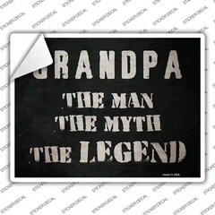 Grandpa The Legend Novelty Rectangular Sticker Decal Small