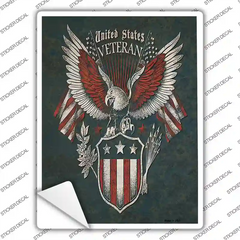 United States Veteran Eagle Novelty Rectangle Sticker Decal Small