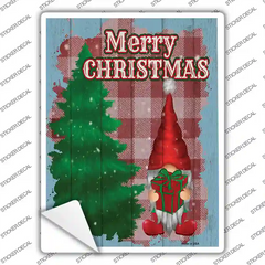 Merry Christmas Red Gnome Novelty Rectangle Sticker Decal Small