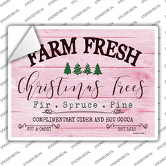 Farm Fresh Christmas Trees Pink Novelty Rectangle Sticker Decal Small