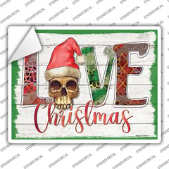 Love Christmas Skull Novelty Rectangle Sticker Decal Small