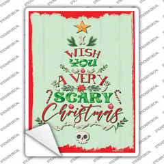 Very Scary Christmas Novelty Rectangle Sticker Decal Small