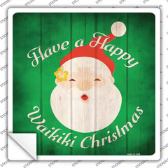 Waikiki Christmas Novelty Square Sticker Decal Small