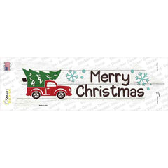 Merry Christmas Truck Hauling Tree Novelty Arrow Sticker Decal Small