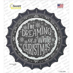 Dreaming of a White Christmas Novelty Bottle Cap Sticker Decal Small