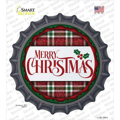 Merry Christmas Red and Green Novelty Bottle Cap Sticker Decal Small