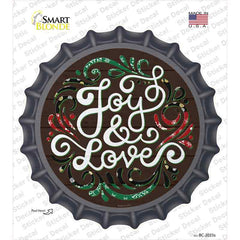 Joy and Love Christmas Novelty Bottle Cap Sticker Decal Small