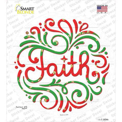 Faith Christmas Novelty Circle Sticker Decal Small