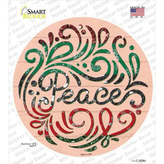 Peace Christmas Novelty Circle Sticker Decal Small