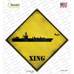 Aircraft Carrier Xing Novelty Diamond Sticker Decal Small