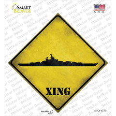 Battleship Xing Novelty Diamond Sticker Decal Small