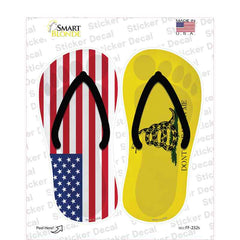 USA|Dont Tread on Me Flag Novelty Flip Flops Sticker Decal Small