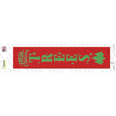 Fresh Christmas Trees Red Novelty Narrow Sticker Decal Small