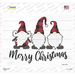 Merry Christmas Gnomes Novelty Rectangle Sticker Decal Small