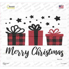 Merry Christmas Presents Novelty Rectangle Sticker Decal Small