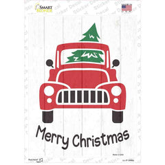 Merry Christmas Front Of Truck Novelty Rectangle Sticker Decal Small