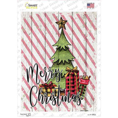 Merry Christmas Tree Novelty Rectangle Sticker Decal Small