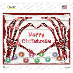 Merry Christmas Skeleton Hands Novelty Rectangle Sticker Decal Small