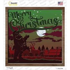 Merry Christmas Shadow Box Novelty Square Sticker Decal Small