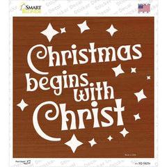 Christmas Begins with Christ Novelty Square Sticker Decal Small