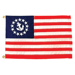 US Yacht Ensign Sewn & Embroidered Nylon Flag 20" x 30" Made in USA