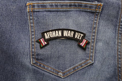 Afghan War Vet Small Ribbon Rocker - 4x1.5 inch