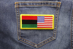 African American Flag Patch - 4x1.75 inch