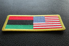 African American Flag Patch - 4x1.75 inch