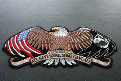 All Gave Some and Some Gave All POW MIA Eagle Patch - 12x6.1 inch