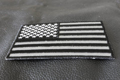 American Flag Black and Reflective 4 Inch Patch - 4x2.5 inch