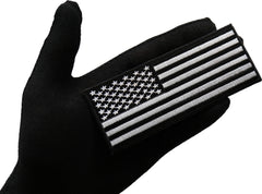 American Flag Patch Black White 5 inch - 5x2 inch