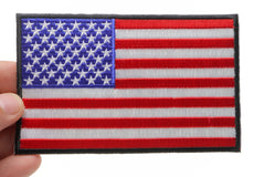 American Flag Patch with Black Borders - 5x3 inch