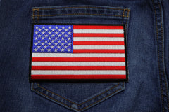 American Flag Patch with Black Borders - 5x3 inch