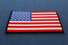 American Flag Patch with Black Borders - 5x3 inch