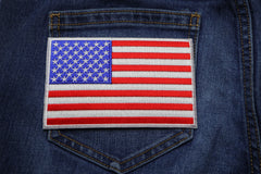 American Flag Patch with White Borders - 5x3 inch