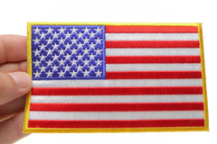 American Flag Patch with Yellow Borders - 5x3 inch