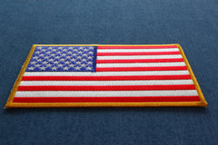 American Flag Patch with Yellow Borders - 5x3 inch