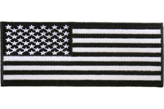 American Flag Patch Black White 5 inch - 5x2 inch