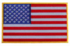 American Flag Patch with Yellow Borders - 5x3 inch