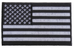 Black and White American Flag Patch with Black Borders - 5x3 inch