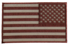 Brown Subdued American REVERSED Flag Patch - 5x3 inch