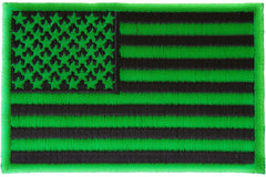 Kelly Green American Flag Patch - 3x2 inch