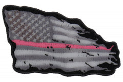 American Flag with Pink Stripe - 4x3 inch