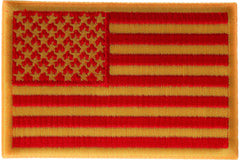 Red and Yellow US Flag Patch - 3x2 inch