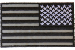 Reflective American Flag Patch Reversed 4 inch Wide - 4x2.5 inch